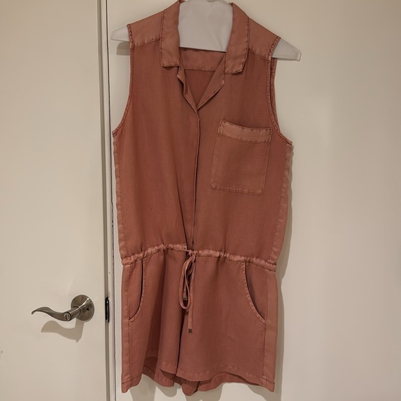 YFB Lorren Linen Blend Romper Terra Cottra Size Small - Picture 4 of 4